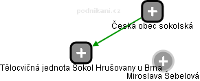 Tělocvičná jednota Sokol Hrušovany u Brna - náhled vizuálního zobrazení vztahů obchodního rejstříku
