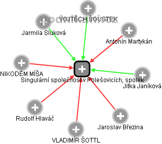 Singulární společnost v Polešovicích, spolek - náhled vizuálního zobrazení vztahů obchodního rejstříku