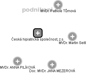 Česká hipiatrická společnost, z.s. - náhled vizuálního zobrazení vztahů obchodního rejstříku