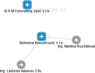 Bohemia Konzult,spol. s r.o. - náhled vizuálního zobrazení vztahů obchodního rejstříku