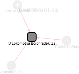 TJ Lokomotiva Borohrádek, z.s. - náhled vizuálního zobrazení vztahů obchodního rejstříku