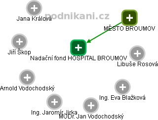 Nadační fond HOSPITAL BROUMOV - náhled vizuálního zobrazení vztahů obchodního rejstříku