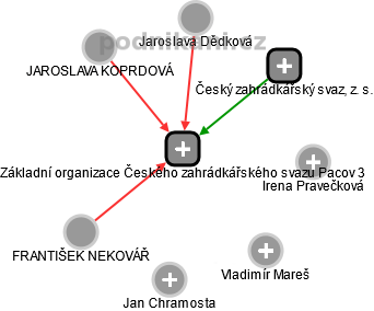 Základní organizace Českého zahrádkářského svazu Pacov 3 - náhled vizuálního zobrazení vztahů obchodního rejstříku