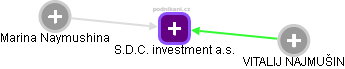 S.D.C. investment a.s. - náhled vizuálního zobrazení vztahů obchodního rejstříku