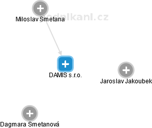 DAMIS s.r.o. - náhled vizuálního zobrazení vztahů obchodního rejstříku