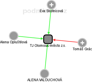 TJ Olomouc-město z.s. - náhled vizuálního zobrazení vztahů obchodního rejstříku