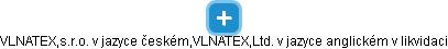 VLNATEX,s.r.o. v jazyce českém,VLNATEX,Ltd. v jazyce anglickém v likvidaci - náhled vizuálního zobrazení vztahů obchodního rejstříku