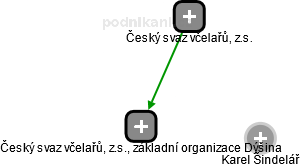 Český svaz včelařů, z.s., základní organizace Dýšina - náhled vizuálního zobrazení vztahů obchodního rejstříku