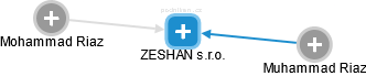 ZESHAN s.r.o. - náhled vizuálního zobrazení vztahů obchodního rejstříku