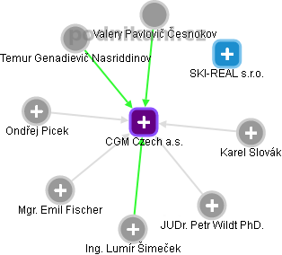CGM Czech a.s. - náhled vizuálního zobrazení vztahů obchodního rejstříku