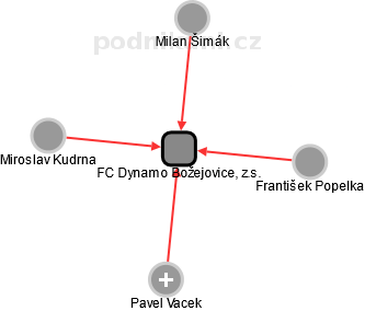 FC Dynamo Božejovice, z.s. - náhled vizuálního zobrazení vztahů obchodního rejstříku