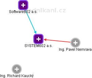 SYSTEM602 a.s. - náhled vizuálního zobrazení vztahů obchodního rejstříku