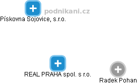 REAL PRAHA spol. s r.o. - náhled vizuálního zobrazení vztahů obchodního rejstříku