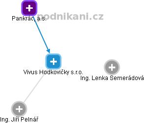 Vivus Hodkovičky s.r.o. - náhled vizuálního zobrazení vztahů obchodního rejstříku