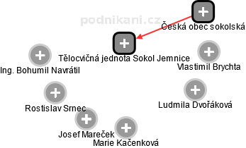 Tělocvičná jednota Sokol Jemnice - náhled vizuálního zobrazení vztahů obchodního rejstříku