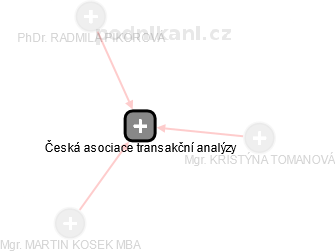 Česká asociace transakční analýzy - náhled vizuálního zobrazení vztahů obchodního rejstříku