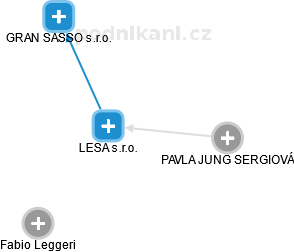 LESA s.r.o. - náhled vizuálního zobrazení vztahů obchodního rejstříku