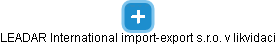 LEADAR International import-export s.r.o. v likvidaci - náhled vizuálního zobrazení vztahů obchodního rejstříku