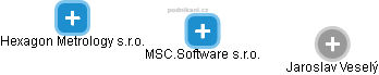 MSC.Software s.r.o. - náhled vizuálního zobrazení vztahů obchodního rejstříku