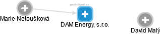 DAM Energy, s.r.o. - náhled vizuálního zobrazení vztahů obchodního rejstříku