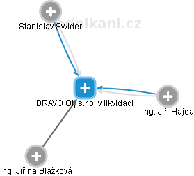 BRAVO OIL, s.r.o. v likvidaci - náhled vizuálního zobrazení vztahů obchodního rejstříku