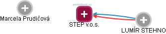 STEP v.o.s. - náhled vizuálního zobrazení vztahů obchodního rejstříku