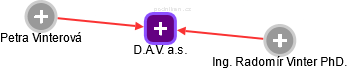 D.A.V. a.s. - náhled vizuálního zobrazení vztahů obchodního rejstříku
