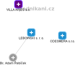 LEBOWSKI s. r. o. - náhled vizuálního zobrazení vztahů obchodního rejstříku