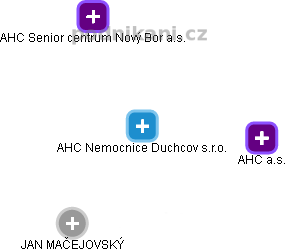 AHC Nemocnice Duchcov s.r.o. - náhled vizuálního zobrazení vztahů obchodního rejstříku
