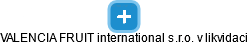 VALENCIA FRUIT international s.r.o. v likvidaci - náhled vizuálního zobrazení vztahů obchodního rejstříku