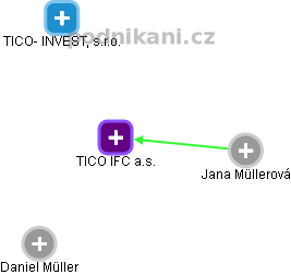 TICO IFC a.s. - náhled vizuálního zobrazení vztahů obchodního rejstříku