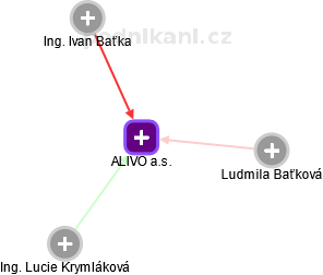 ALIVO a.s. - náhled vizuálního zobrazení vztahů obchodního rejstříku