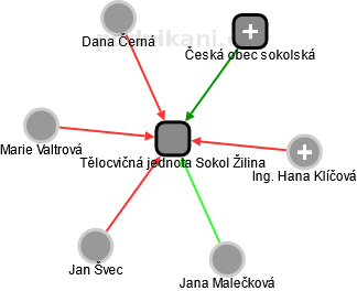 Tělocvičná jednota Sokol Žilina - náhled vizuálního zobrazení vztahů obchodního rejstříku