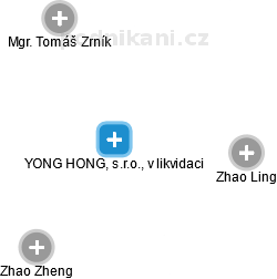 YONG HONG, s.r.o., v likvidaci - náhled vizuálního zobrazení vztahů obchodního rejstříku