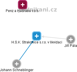 H.S.K. Strakonice s.r.o. v likvidaci - náhled vizuálního zobrazení vztahů obchodního rejstříku