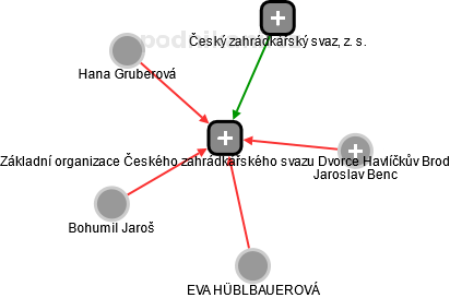 Základní organizace Českého zahrádkářského svazu Dvorce Havlíčkův Brod - náhled vizuálního zobrazení vztahů obchodního rejstříku