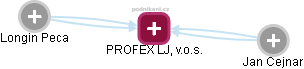 PROFEX LJ, v.o.s. - náhled vizuálního zobrazení vztahů obchodního rejstříku