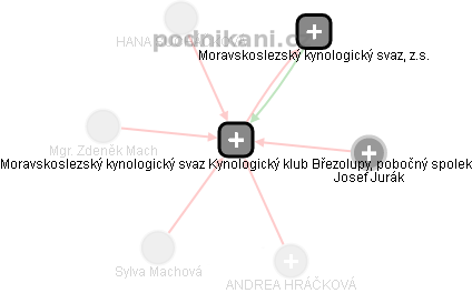 Moravskoslezský kynologický svaz Kynologický klub Březolupy, pobočný spolek - náhled vizuálního zobrazení vztahů obchodního rejstříku