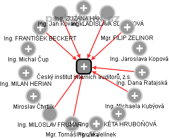 Český institut interních auditorů, z.s. - náhled vizuálního zobrazení vztahů obchodního rejstříku