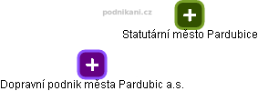 Dopravní podnik města Pardubic a.s. - náhled vizuálního zobrazení vztahů obchodního rejstříku