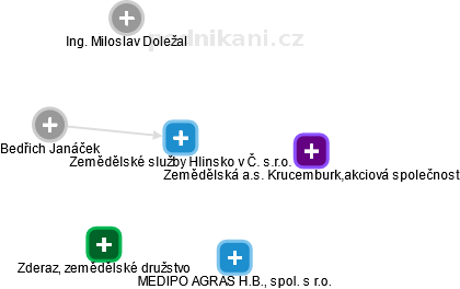 Zemědělské služby Hlinsko v Č. s.r.o. - náhled vizuálního zobrazení vztahů obchodního rejstříku