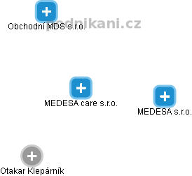 MEDESA care s.r.o. - náhled vizuálního zobrazení vztahů obchodního rejstříku