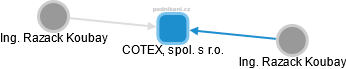 COTEX, spol. s r.o. - náhled vizuálního zobrazení vztahů obchodního rejstříku