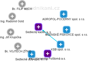 Sedlecký kaolin a. s. - náhled vizuálního zobrazení vztahů obchodního rejstříku
