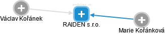 RAIDEN s.r.o. - náhled vizuálního zobrazení vztahů obchodního rejstříku
