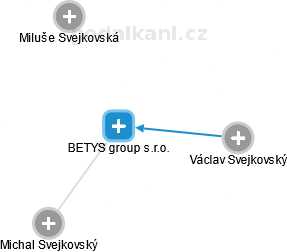 BETYS group s.r.o. - náhled vizuálního zobrazení vztahů obchodního rejstříku