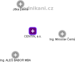 CENTIN, a.s. - náhled vizuálního zobrazení vztahů obchodního rejstříku