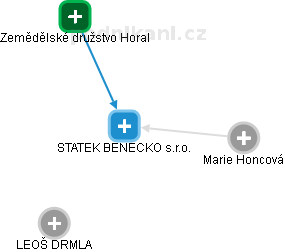 STATEK BENECKO s.r.o. - náhled vizuálního zobrazení vztahů obchodního rejstříku