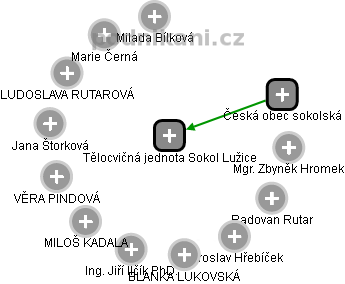 Tělocvičná jednota Sokol Lužice - náhled vizuálního zobrazení vztahů obchodního rejstříku
