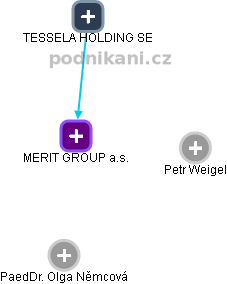 MERIT GROUP a.s. - náhled vizuálního zobrazení vztahů obchodního rejstříku